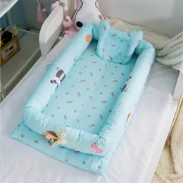 Bed Rails Travel 90x50cm Baby Nest with Pillow Infant Toddler Cotton Cradle for born Portable Crib Bassinet Bumper 230601