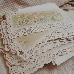 Förpackningspapper 60st Vintage Flower Lace Craft Paper Junk Journal Ephemera Album Collage Handmade Lace Edge Scrapbooking Material Papper Pack 230601