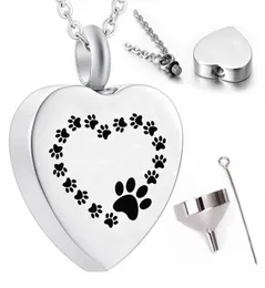 Silver dog paw print cremation jewelry pendant necklaceashes urn necklace memorial pet5204889