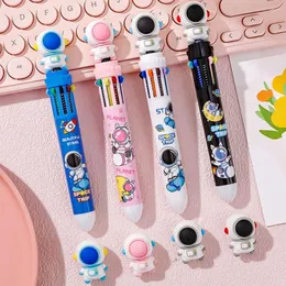 Colors 0.5mm Press Type Ballpoint Pen Cute Astronaut Shaped Writing Gel Pens Student Gift Stationery Learning Office Supplies