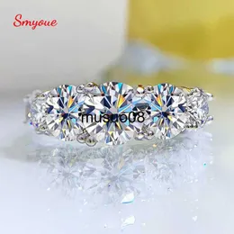 Band Rings Smyoue 18k Plated 3.6CT All Moissanite Rings for Women 5 Stones Sparkling Diamond Wedding Band S925 Sterling Silver Jewelry GRA J230602