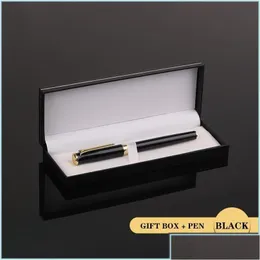 مجموعة هدايا قلم Proper Pens Metal Pen 0 5 ملم Black Luxury Logo Logo Ball للمدرسة Student Stationery Offi Drop Deliver