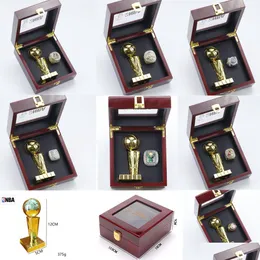 Solitaire Ring 55st 1967 till 2023 Basketball Team Champions Championship Trophy with Wood Display Box Set Together Sport Souvenir DHB0N