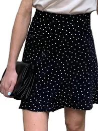 Vestidos toppies 2022 verão saias polka dot mini saias sexy aline babados faldas streetwear