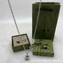 designer de joias pulseira colar anel de alta qualidade 925 antigo quadrado tridimensional esculpido oco pingente corrente de corda de cânhamo masculino feminino