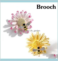 Bee Daisy Enamel Fashion Girls Brooch Pins Rhinstone For Women Scarf Clip Insect Accessories 5Xywj Mpafg1036155
