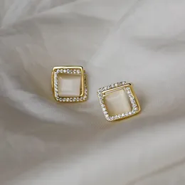 Square Princess Cut Zircon Stone Drop Earring for Women Simple Design Elegant Lady Accessories Wedding Band Jewelry