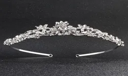 Fashion Crystal Beads Metal Alloy Tiaras and Crowns Silver Color Flower Wedding Head Jewelry Hair Accessories for Women JCI0626498120