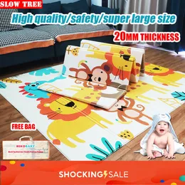 Spela mattor 200 cm*180 cm XPE Baby Spela Mat Kid Folding Crawling Mat Baby Mattan Non-Slip Puzzle Game Playmat Baby Rug Education Toy Gift 230601