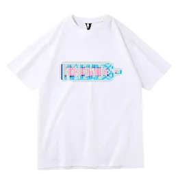 Vlone Brand Mens Women T Shirt Beige Letter Printed Paris 2023 Luxury Designer Shirts半袖ファッションブランドコットンクルーネックトップワニ刺繍ティーY1