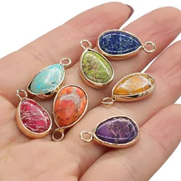 Pendant Necklaces Natural Semi Precious Emperor Stone Water Droplet Shaped Colorful Jewelry Making Necklace Earrings Accessories Gifts