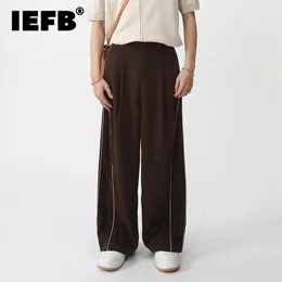 Pants Iefb Men's Wear Spring New Casual Pants Loose Straight Sports Simple Korean Fashion 2023 Solid Color Male Trousers 9a7443