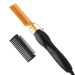 Saç düzleştiriciler elektrikli tarak düzleştirici düz demir ısı presleme preslenebilir portatif portatif anti-scald peruklar sakal saç düzleştirme pres tarağı 230601