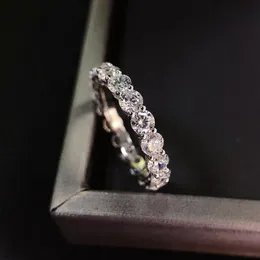 خاتم الماس Moissanite 3MM 100 ٪ حقيقي 925 Sterling Silver Party Band Rings للنساء مجوهرات المشاركة الرجال