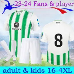 23 24 Joaquin Real Betis 축구 유니폼 B.Iglesias Camiseta de Futbol Home Juanmi Canales Fekir 2023 특수 축구 셔츠 Copa del Rey Final Men Kids Kit 16-xxl