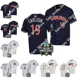 College Auburn Tigers World Baseball Jersey Brooks Carlson Brody Moore Bobby Peirce Sonny DiChiara Blake Rambusch Joseph Gonzalez Cole Foster Howell Maglie