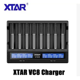 Autêntico XTAR VC8 Inteligente Universal Smart Battery Charger Lithium Batteries 8 Slots USB Type C QC3.0 Quick Charging For Li-ion Ni-MH Ni-Cd 18650 21700 20700 Plus