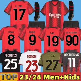 3xl Ibrahimovic 22 23 24 Koche Soccer Jerseys AC Milans Giroud de Ketelaere R. Leao Tonali Theo Dest Football Shirt 2023 2024 Special Fourth Men Kid Kit Uniforms