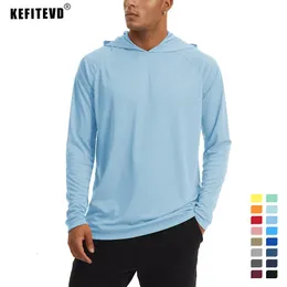 Men's Hoodies Sweatshirts KEFITEVD Quick Dry Men's UPF 50 Long Sleeve T-Shirts UV Protection Outdoor Hiking T-Shirt Sunscreen Shirts Tops Sport Hoodie 230601