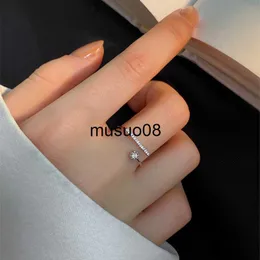 Bandringe 2022 Neu 925 Sterling Silver Geometric Flash Diamond Open Ring Fashion Persönlichkeit Index Finger Ring Frauenparty Schmuck Geschenk J230602