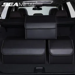 Scatola di immagazzinaggio dell'organizzatore del bagagliaio dell'auto Borsa per organizer per auto in pelle PU Tasche portaoggetti pieghevoli per berlina per veicoli Accessori SUV LJ2246h