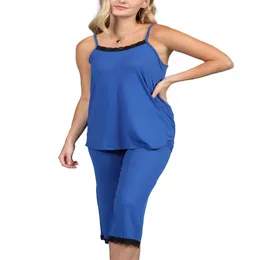 Doublju Women s Seeveless Lace Top Capri Pajama 2 PCSセットプラスサイズが利用可能