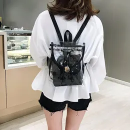 Designer-New Fashion Bag Beach Female Jelly Bag Lady Transparent Casual Backpack Multi Function School Backpack309n