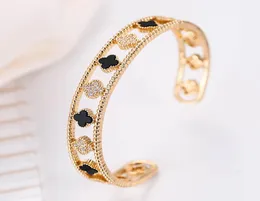 Diamond Bracelets Cuff Designer Jewelry For Women Bracelet White Black Green hollow out Mens Kaleidoscope Bracelet Plant Flower Go9117679