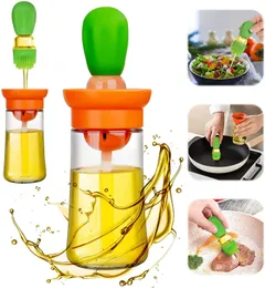 BBQ Tools Accessories Kitchen Oil Brush Silicone Brush Oil Bottle For Outdoor Barbecue Cooking Pastry BBQ Food Grade Oil Dispenser Sauce Container 230601