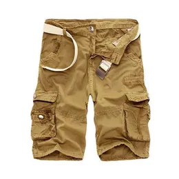 2022 Summer Bag Multi Pocket Military Cargo Cotton Tactical Men's Casual Bermuda Shorts P230602