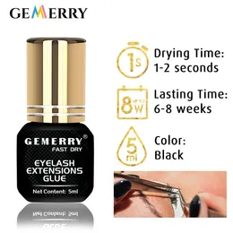 도구 gemerry 5/10ml 속눈썹 접착제 빠른 건조 속눈썹 속눈썹 확장 접착제 접착제 블랙 접착제 보류 36 개월 길이 마지막 속눈썹 접착제