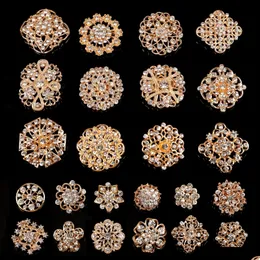 Pins Brooches Pins Mixed Rhinestone Crystal Brooch Alloy Gold Vintage Assorted Set For Wedding Bouquet Party Gift Craft Diy Drop De Dh9N0