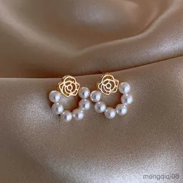 Stud Neue Blume Perle Ohrringe Für Frauen Trendy Kristall Rose Schneeflocke Zirkon Ohrring Mädchen Persönlichkeit Schmuck Geschenke