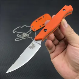 Benchmade 15700 Flyway Fixed Blade Knife 2 7 CPM-154 Satin Straight Back Orange G10 Handles Outdoor Survival Hiking Self-De192k