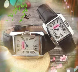 Mężczyźni najwyższej jakości kobiety oglądają 31 mm 25 mm moda swobodna zegar Man Square Roman Tank Tarp Luksusowy ruch kwarcowy Rose Gold Srebrne Lover Designer Wristwatch