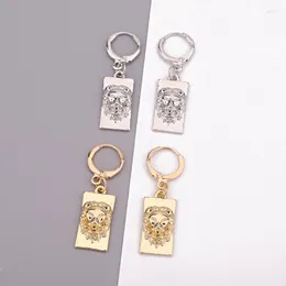 Hoop Earrings GEOMEE 1Pair Punk Rectangle Carving Lion Women Personality Gold Metal Color Animals Pendant Jewelry E230