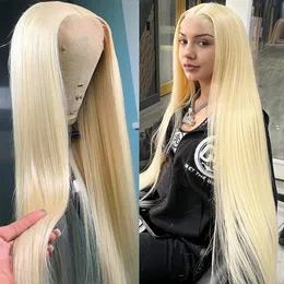 613 Honey Blonde Bone Straight Lace Front Wig Human Hair For Women Brazilian Colored Remy 30 34 Inch 13x6 Hd Lace Frontal Wigs
