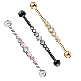 Spine Tunnel Barbell industriale Acciaio inossidabile Tragus Orecchino Cartilagine Body Piercing Gioielli 50Pcs Per donna Uomo Drop Delivery Dhru4