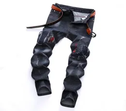 Men039s Jeans Men Stretch Ripped Hole Cool Brand Fashion Denim Plus Size 2842 Hiphop Striped Slim6585734
