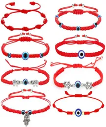 Handwoven Charm Bracelets Lucky Red String Blue Turkish Evil Eye Pendent Bracelet Jewelry For Women Whole8377181