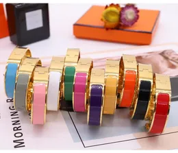Enamel Rainbow Bangle Bracelets Woman Cuff love Fashion Bracelet for Man Women Jewelry Jewelrys 11 Color Optional1373229