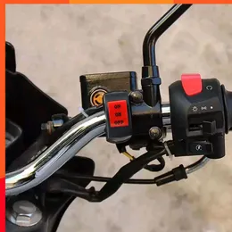 新しい22mm LEDヘッドライトスイッチ3ラインのバイクハンドルスイッチボタン運転ライトスイッチモーターバイクスイッチボタン