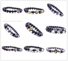 Vogue 8mm Lava Stone Hematite Bead Tree of Life Charm Bracelet Diy Aromatherapy Essential Oil Diffuser Bracelet for女性男性Jewe3785441