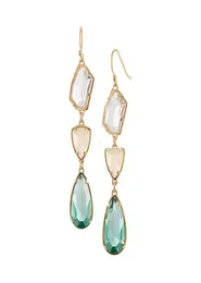 Fashion gold plated crystal stone dangle earrings water drop geometry crystal gemstone earrings for women jewelry8588733