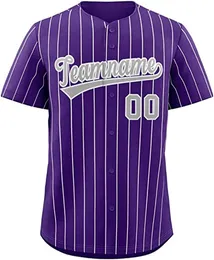 Camisa de beisebol personalizada costurada com qualquer nome, qualquer número, camisas bordadas à mão, homens, mulheres, tamanho grande, misto, enviado para todos os times, roxo 0206019