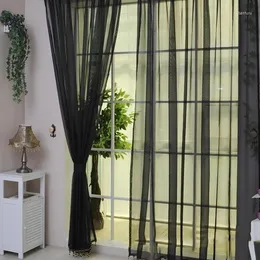 Curtain Solid Color Bedroom Drap Sheer Wedding Glass Yarn Voile Door Window Screening Valances Home El Decor D35