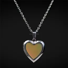 Heart locket necklace Temperature sensing Color Changing stainless steel chain women necklaces fashion jewelry will and sandy gift1145180