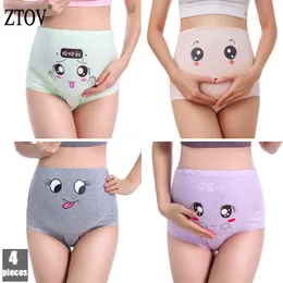 Maternity Bottoms ZTOV 4PcsLot Biancheria intima di cotone Panty Abbigliamento per donne incinte Gravidanza Breve Mutandine a vita alta Intimates 230601