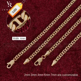 Oro wypełniony choker cienki świnia nosowy łańcuch Naszyjnik włoski 14K 18K złoty FC5030 Wysokiej jakości naszyjniki mosiężne punkowe złoty kolor