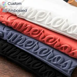 Camiseta de peso pesado con diseño de hombro en T para hombres, fabricantes de ropa, 100% personalizada de algodón, 240gsm, camiseta para hombres en relieve 3d CVZJ